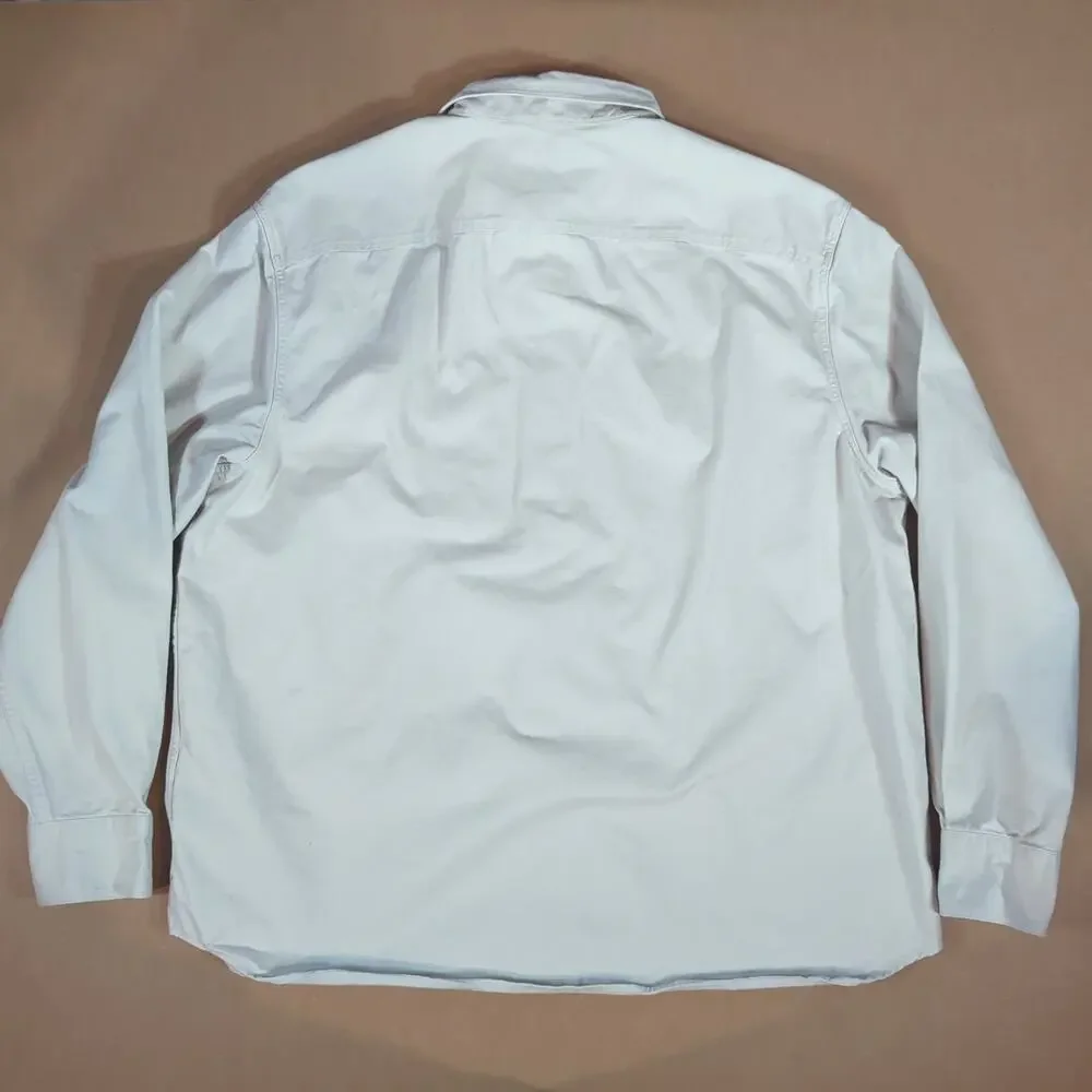 Banana Republic Mens XL White Cotton Utility Shirt 2 Pocket Long Sleeve